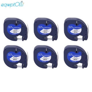 6 ชิ้น LetraTag เติมเทปฉลาก Maker สําหรับ Dymo 91331 สีขาว 4…