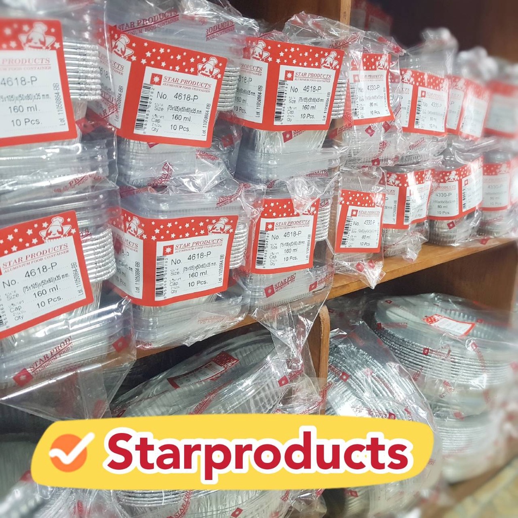 ถาดฟอยล์ พร้อมฝา STAR PRODUCT ถ้วยฟอยล์ ถาดฟอยล์อบขนม 60-160 ml.
