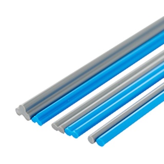 ลวดเชื่อม PVC เส้นคู่ เดี่ยว  สามเหลี่ยม ยาว 1 เมตร สีเทา / สีฟ้า เส้นเชื่อมพลาสติก