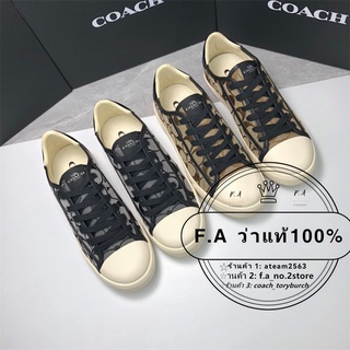 F.A ว่าแท้100% 2021 new Coach รองเท้าผ้าใบลำลองผู้ชายส้นเตี้ยรุ่นใหม่ รองเท้าผ้าใบทรงหัวมน ทันสมัยและใช้งานได้หลากหลาย