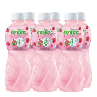 กาโตะ น้ำลิ้นจี่ 25% ผสมวุ้นมะพร้าว 320 มล. แพ็ค 6 ขวด Kato 25% Lychee Juice with Coconut Jelly 320 ml. Pack of 6 bottle