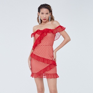 Selfmade The Label ชุดเดรสลูกไม้ Mireya Dress Red SRD0097-19