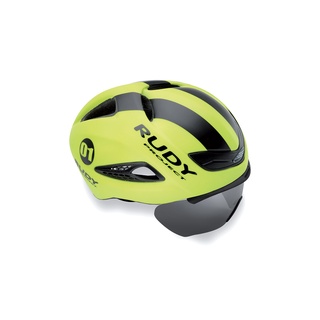 Rudy Project รุ่น Boost 01 Yellow Fluo - Black Matte With Visor Size L 59-61 CM หมวกปั่นจักรยานไตรกีฬา / แอโร road aero