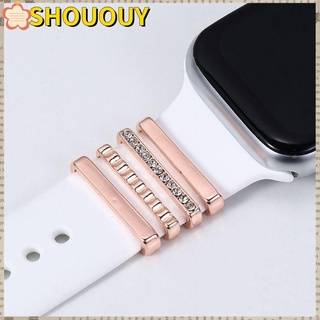 SHOUHOU Metal Decorative Ring Diamond Strap Accessories Watch Band Ornament Bracelet Creative Nails Brooch Wristbelt Charms/Multicolor