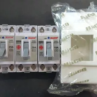 Haco เบรกเกอร์ มีสัญญาณไฟ10A, 16A 20A, 25A 32A (แถม!!กล่องครอบเบรกเกอร์)
