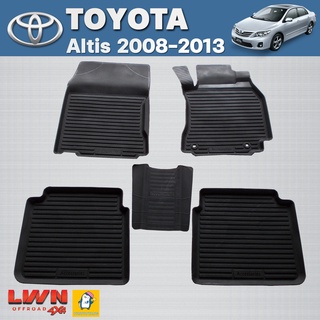 ผ้ายางปูพื้นรถ พรมยางปูพื้นรถ Toyota Altis 2008-2013 โตโยต้าอัลติส ครบชุด 5 ชิ้น ติดตั้ง ทำความสะอาดง่าย เข้ารูปพอดี