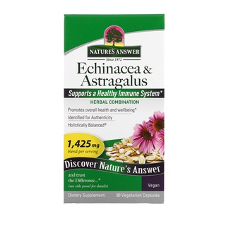 Natures Answer Echinacea &amp; Astragalus, 475 mg,90 Vegetarian Capsules