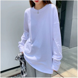 เสื้อยืดแขนยาว Oversize 11สี " ผ้านิ่มมากกกก ใส่เป็นมินิเดรสน่ารักๆได้ค่า