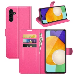 เคสหนังลิ้นจี่สำหรับ Samsung Galaxy A12 A02S A02 A03S A21S A13 5G ฝาปิดกระเป๋าสตางค์แม่เหล็กแบบปิดพลิกได้