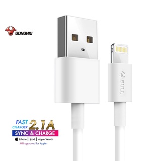 Gongniu 2.1A Fast Charger / Micro USB สายชาร์จไอโฟน แอนดรอย ผ่านการรับรองจาก Apple MFi ปลอดภัย ทนทาน