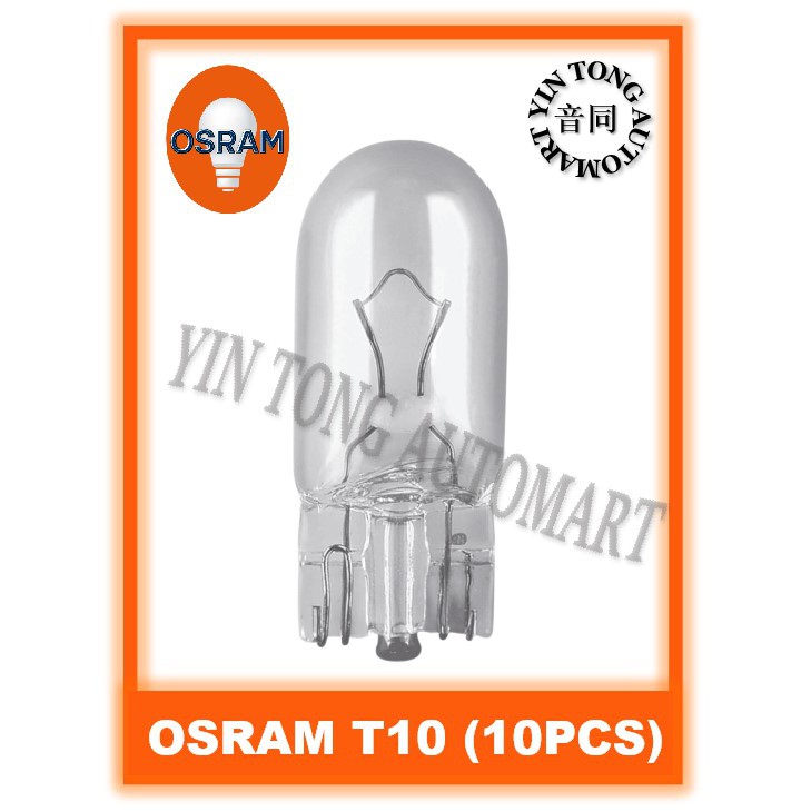 OSRAM 2825 W5W 12V 5W W2.1X9.5d T10 หลอดไฟอัตโนมัติ - 10 ชิ้น