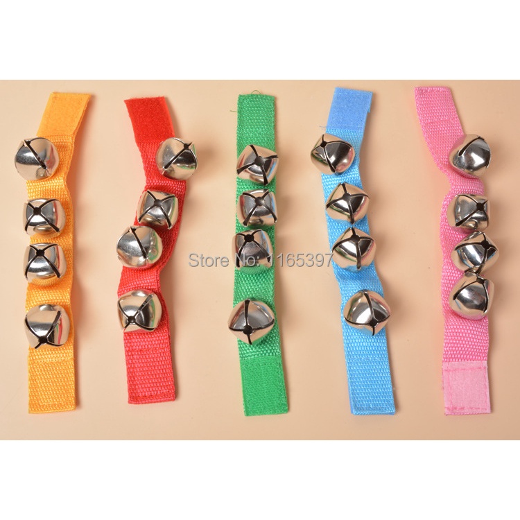 1pcs musical instrument hand holding tambourine four bell ring rattle