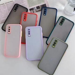 Case มือถือ Vivo Y12S เคสโทรศัพท์  วีโว่ เคสกันกระแทก ปุ่มสีผิวด้าน เคสกันรอยกล้อง ขอบนิ่มหลังแข็ง เคส tpu กันกระแทก