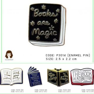 enamel pins - book