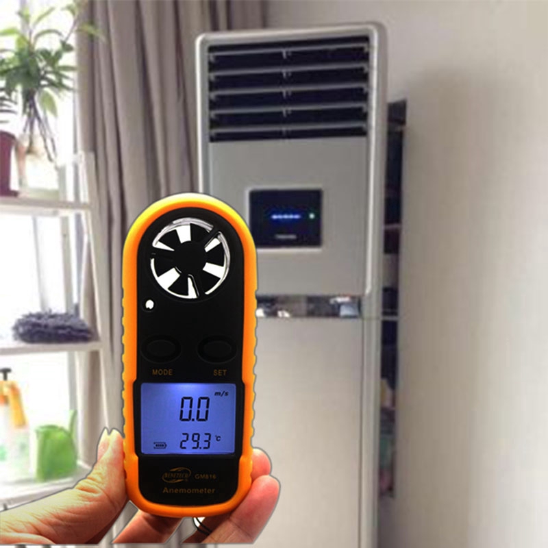 เครื่องวัดอุณหภูมิความเร็วลมดิจิตอล Anemometer