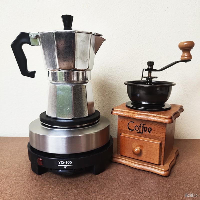 ชุดตาค้าง อุปกรณ์ครบเซ็ต อุปกรณ์ชงกาแฟ เครื่องบดกาแฟ Moka pot เตาไฟฟ้า ชุดทำกาแฟ กาแฟสด Coffee Grinder มือหมุน โมก้า