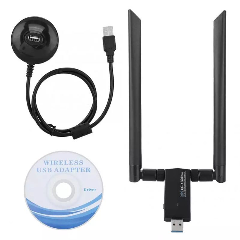 USB-netwerkkaart, RTL8812AU AC USB 2.4G / 5.8G dual-band WiFi-dongle-adapter, ondersteuning voor WPA / WPA2 / WEP / 802.1X / WMM-gegevensversleuteling, draadloze netwerkkaart met sterk anti-interferentievermogen