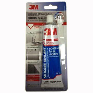 3M WHITE ANTI-FUNGUS NON ACETIC SILICONE ซิลิโคนชนิดไร้กรดป้องกันกันเชื้อรา 3M 60 มล. สีขาว วัสดุประสานและอุดรอยรั่ว เคม