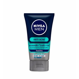 นีเวีย แอนตี้ แอคเน่ โคลนโฟมล้างหน้า ลดสารเคมีตกค้าง ลดแบคทีเรีย Nivea Anti Acne Mud Foam x 1 หลอด