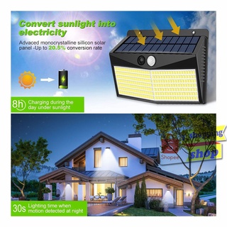 Solar motion sensor light 114 LED 248 LED 3 โหมด ขนาดใหญ่  ไฟออก4ทาง ไฟติดผนังโซล่าเซลล์พลังงานแสงอาทิตย์ เซ็นเซอร์ *