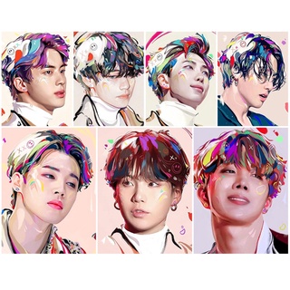 ชุดงานปักครอสติชเม็ดบีด ทรงเพชรกลม 5D รูป BTS สําหรับตกแต่งบ้าน DIY