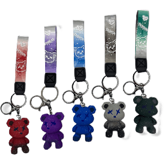 พวงกุญแจหมีทูโทนลายการ์ตูนหมีแฟชั่น สำหรับห้อยกุญแจรถกับกระเป๋า ( มีให้เลือก 5 สี )