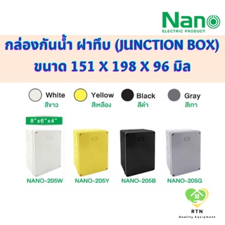 NANO กล่องกันน้ำพลาสติก กล่องกันน้ำ (Junction Box) ขนาด 8x6 นิ้ว IP65 รุ่น NANO-205 (ฝาทึบ)