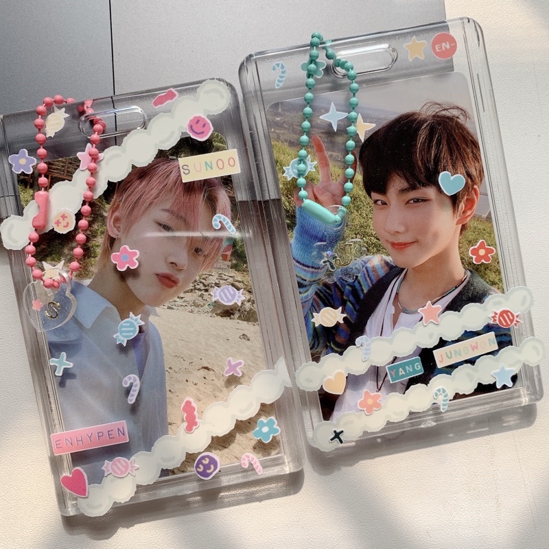 acrylic id card เฟรมการ์ด เคสการ์ด อะคริลิค พร้อมโซ่ไข่ปลา