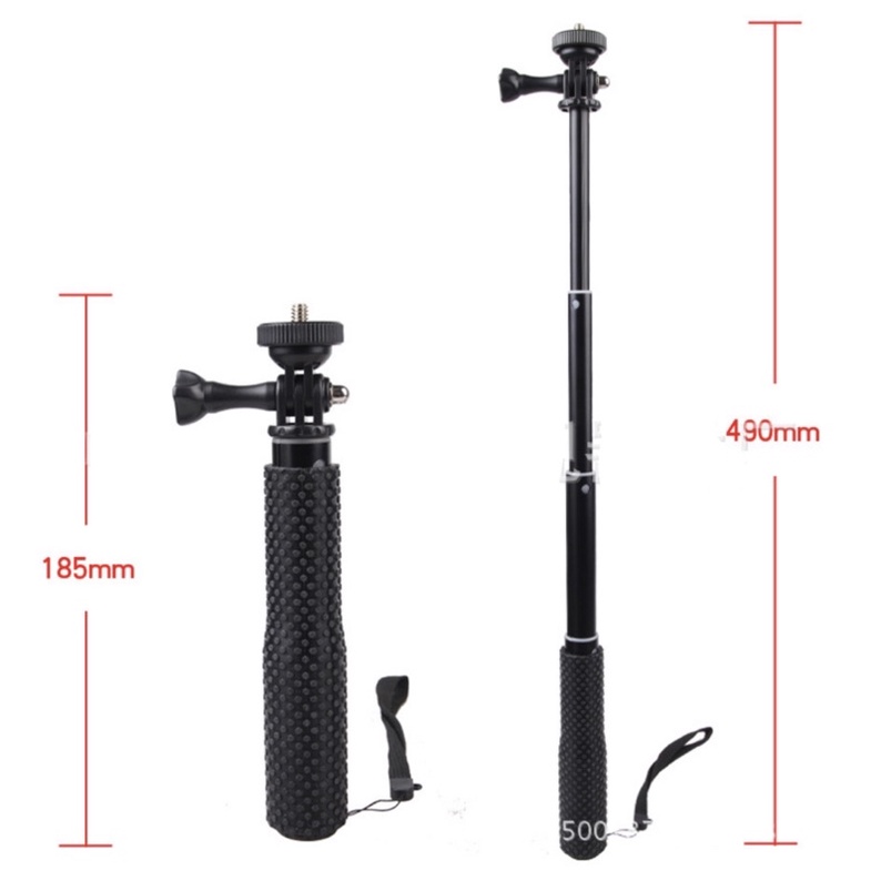 ไม้เซลฟี่ปรับความยาวได้ 18.5-49cm extension pole selfie stick for Gopro/Action cameraสำหรับ โกโปร กล้องแอคชั่น