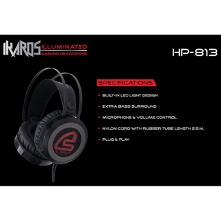 HP-813 Signo IKAROS Illuminated Gaming Headphone (Black)