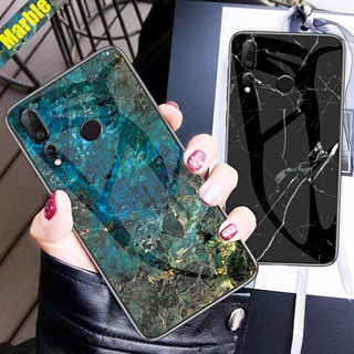 Huawei Nova 7i 4 Lite 3i 3 Mate 9 Honor Play 8C Casing Fashion Marbled Glass Phone Case กรณี