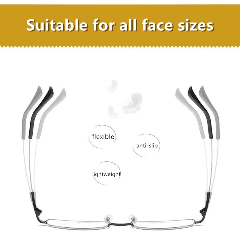 ไทเทเนียมโลหะโปรเกรสซีฟ Multifocal แว่นอ่านหนังสือผู้ชายผู้หญิงป้องกันแสงสีฟ้าที่มีคุณภาพสูงแว่นขยายเบาแว่นสายตายาว