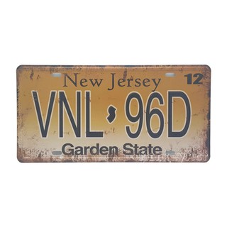 ป้ายสังกะสีวินเทจ New Jersey VNL-96D, Garden State