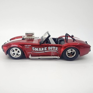 รถโมเดล jada 30705 1965 shelby cobra 427 s/c แต่งสวย หน้ารถท้ายรถและประตูเปิดได้ 1:24สีแดง