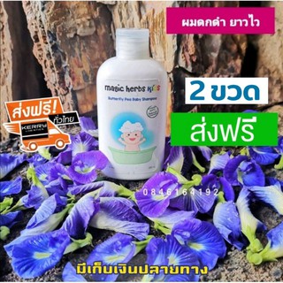 ส่งฟรี😍แชมพูเด็ก เร่งผมยาว สูตรอัญชัญ magic herbs​ kids​