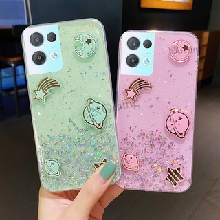 พร้อมส่ง เคสโทรศัพท์มือถือ TPU ใส ลายดาวอวกาศ สําหรับ OPPO Reno9 Pro 5G Reno9 9Pro+ 5G