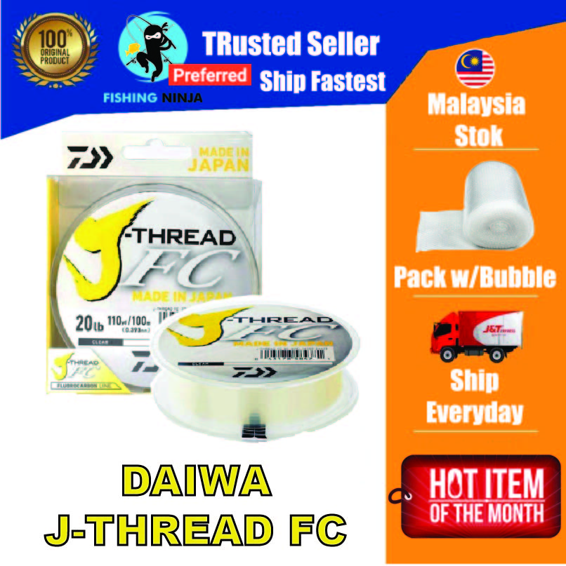 DAIWA J-Thread FC Line 100% Fluorocarbon 100m/50m 4lb 6lb 8lb 10lb 14lb 20lb 30lb 40lb 50lb 60lb