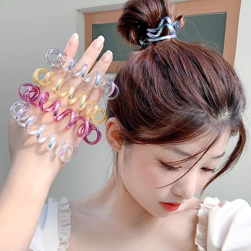 [Women Korean Ins Style ยางรัดผมพลาสติกยืดหยุ่นสําหรับผู้หญิง