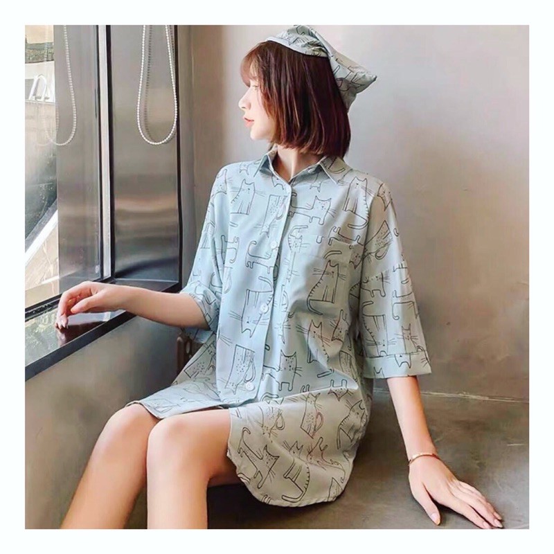 ชุดนอนพร้อมถุงผ้า ผ้าใส่สบาย