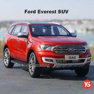 Diecast โมเดลรถ 2019 FORD Everest SUV ขนาด1:18 สีแชมเปญ สีแดง