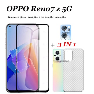 3in1 ฟิล์มกระจกนิรภัยกันรอยหน้าจอ ฟิล์มเลนส์ ฟิล์มด้านหลัง สําหรับ OPPO Reno 7z 5G Reno 7 7SE 7pro Reno 8 8z 8pro