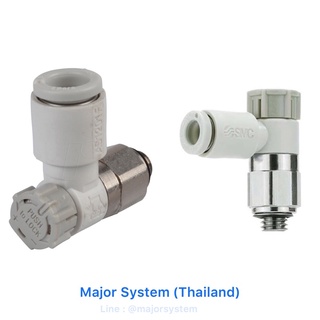 🇯🇵 SMC AS1201F-M5-06A Flow Controller ,Speed Controller 6mm X M5 ตัวปรับความเร็วลม