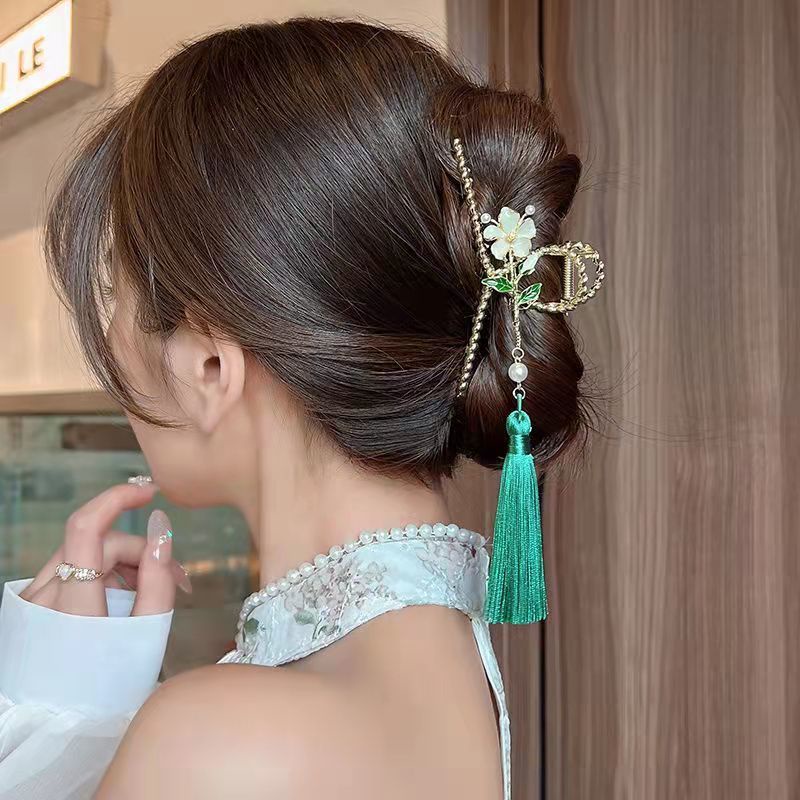 กิ๊บติดผมChinese Style Hair Claws alace Alloy Hairin Camellia Hairgris ...