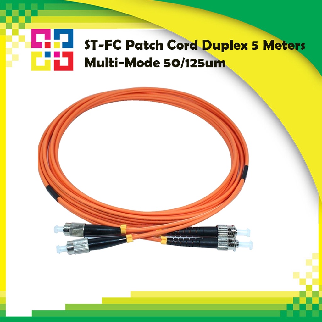 5MSTFCPD050-LSZH สายไฟเบอร์สำเร็จรูป ST-FC Patch Cord Duplex Multi-Mode 50/125um 5M. LSZH - BISMON