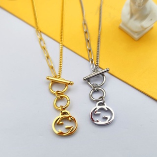 พร้อมส่ง สร้อยคอโซ่ สเตนเลส ทอง 18K จี้รูปกระดูกงู
