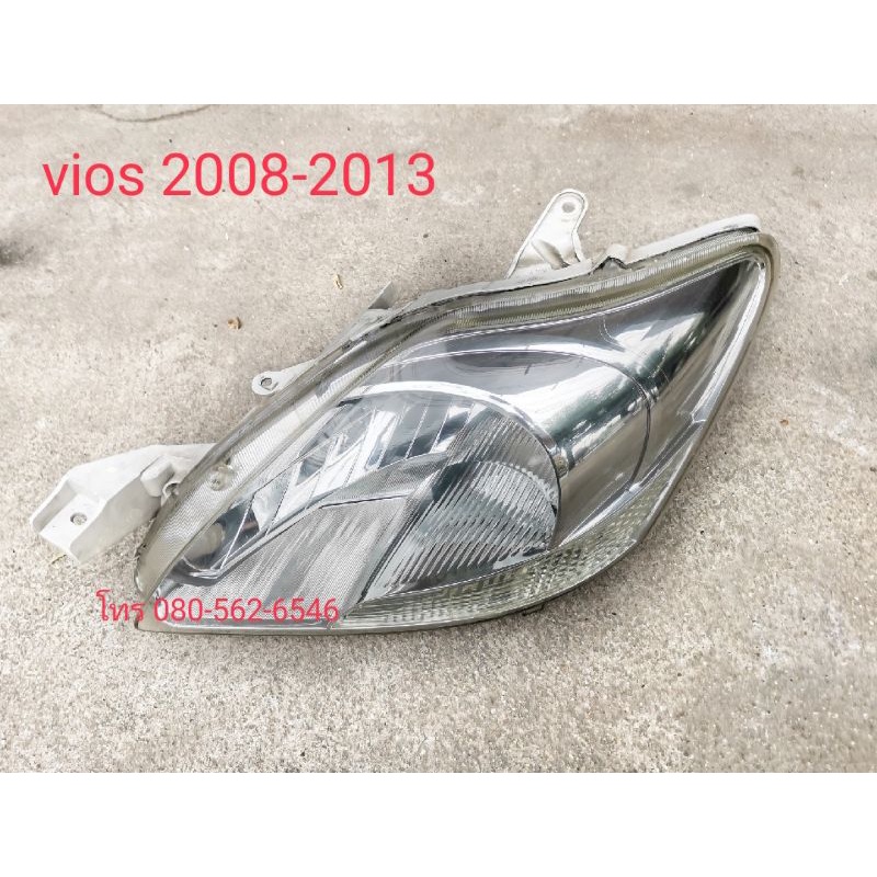 ของเเท้  ไฟหน้าวีออส​ 2007-2012 ไฟหน้า​vios​ 2008-2013 รุ่นโครเมียมขอบรมดำ ไฟหน้าวีออส 2010 วีออส 20