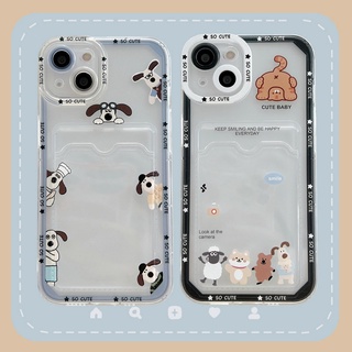 ที่ใส่การ์ดแองเจิลอาย หมา สำหรับ เคสไอโฟน12 PRO MAX 11 PRO MAX 13 13 PRO MAX 12 PRO การ์ตูนซิลิโคนแขน เคสไอโฟนXR SE 11 8 X เคสไอโฟน12 8พลัส XS MAX SE3 โปร่งใส การ์ตูน ตำแหน่งรูที่แม่นยำ เคสไอโฟน13 PRO 7พลัส XS 7 เคสกันกระแทก