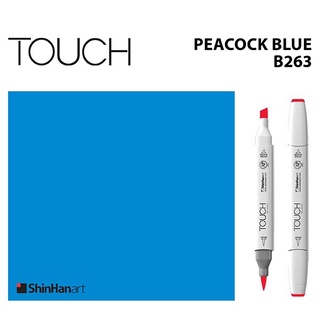 TOUCH TWIN BRUSH MARKER B263 (PEACOCK BLUE) / มาร์คเกอร์หัวพู่กัน-หัวตัดขนาดกลาง รหัส B263 (PEACOCK BLUE)