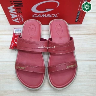 GAMBOL รองเท้าแตะสวมหญิง รุ่น GW42141 ไซส์ 36-39 สีดำ สีน้ำตาล สีอิฐ ยปส.