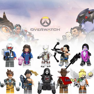 บล็อคตัวต่อ เกม Overwatch Genji Reaper Trace Hanzo Reinhardt Widowmaker OW ของเล่นสําหรับเด็ก